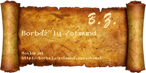 Borbély Zotmund névjegykártya